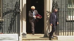 Boris Johnson departs Number 10 Downing Street ahead of PMQs
