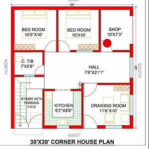 30'x30' house plan 🏠 | 30 by 30 home design | 900 sqft house plans | floor plan #homedesign #architecture #realestate #housedesign #homeplan #houseplan #3dhousedesign #floorplan #shorts #home #interiordesign | VS Home Design