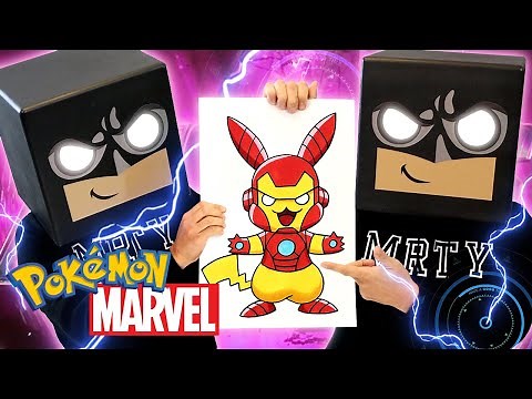 How To Draw Pikachu + Iron Man | Pokemon Fusion Challenge