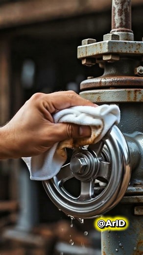 "Super satisfying heavy rust removal using blue spray! 💧#ASMR #CleaningASMR #SatisfyingVideos