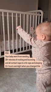 Rock to sleep, transfer, wake up, repeat? Rocking, bouncing, & holding to sleep associations are common! Why are they such a big deal? 😴 As tired parents we try to help our baby fall asleep at bedtime and overnight in the fastest way possible to maximize our own sleep! But over time these can turn into a sleep association that has to be done every time to fall asleep. These are all things our baby can’t do for themselves, so we continue to do these interventions because they tend to work well…U