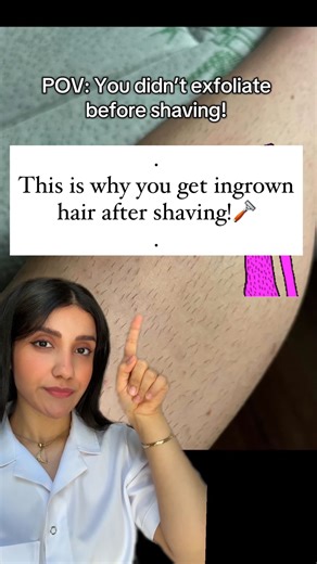 Dr. Farzan on Instagram: "Exfoliating before shaving removes dead skin cells, prevents ingrown hairs, lifts trapped hairs, and ensures a smoother shave with less irritation. #shaving #exfoliate #shavinghacks #ingrownhair #razorbumps"