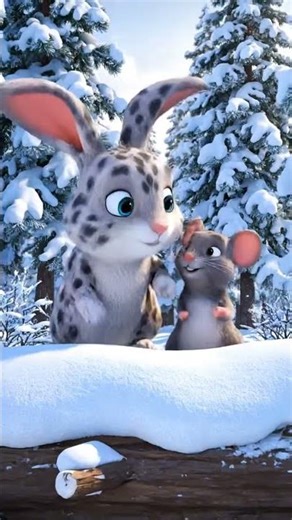 Rabbit and Rat Snow Walking #rabbit #rat #snow #walking