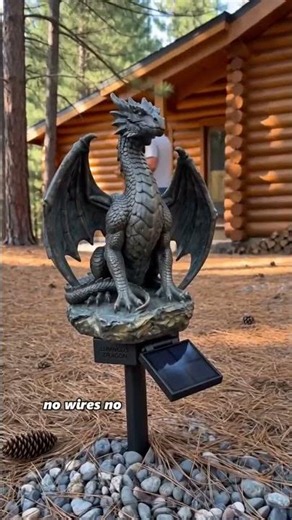 💥LAST DAY 50% OFF🐉✨Solar Dragon Garden Statue Light – Golden Ember Fantasy Outdoor Decor
