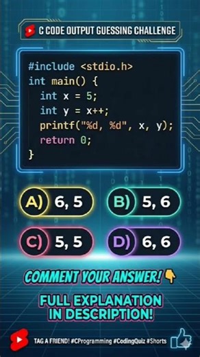 💻 Can you solve this? #CProgramming #Shorts #CodingQuiz