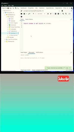 How to create schema in postgresql #shorts #shortvideo #shortsfeed #shortsviral #shortsyoutube