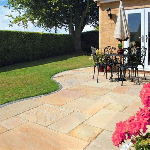 Pavestone Classic Calibrated Golden Fossil Sandstone Paving - Myers Building & Timber Supplies