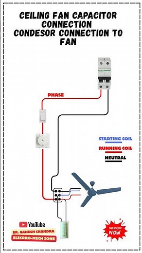 How to connect condenser to fan | Ceiling fan capacitor connection | how to fix condenser in fan
