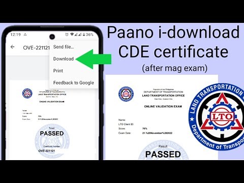 Paano mag download ng CDE certificate (gamit cellphone) sa LTO LTMS portal