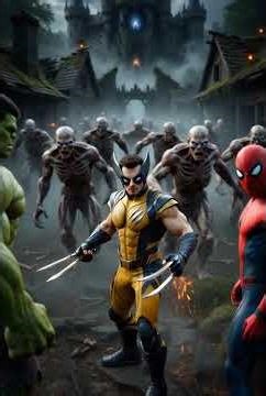 Wolverine e Hulk e homem-aranha VS os mortos vivos
