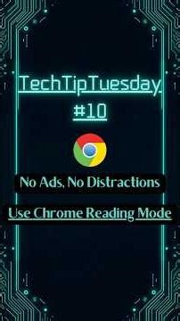 No Ads, No Distractions. Use Chrome Reading Mode #techdarts #techtiptuesday
