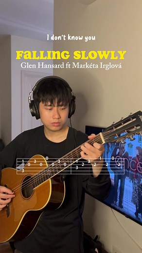 🎵 Glen Hansard - Falling Slowly ft. Markéta Irglová (guitar tabs & chords) ✨ #fallingslowly #glenhansard #marketairglova #guitar #guitartok #phuc903