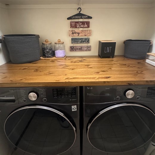 Solid Oak Washer and Dryer Top: Laundry Room Countertop - Etsy