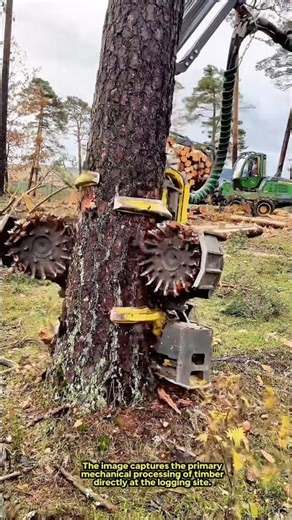 Modern Timber Processing: Harvester Head at Work
