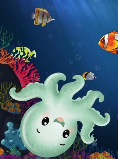 Green octopus 🐙 #toddlersleep #bedtimemusic #bedtimeroutine #animation #cartoon #naptime #babysleep