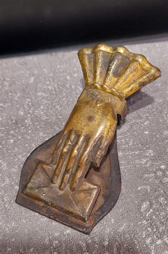 Vintage Victorian-style Brass Hand Paper Clip and Letter Holder. - Etsy