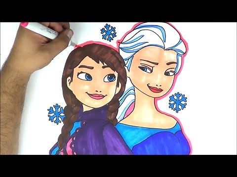We draw Frozen Elsa & Anna!