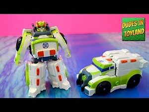 Rescue Bots toys Doc Bot MEDIX! Transformers toy videos for kids unboxing 2016 Playskool Heroes