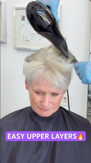 EASY UPPER LAYERS BLOW-DRY TECHNIQUE: Complete Tutorial Linked Below! 🔥🔥🔥 #hairstyle ##blonde