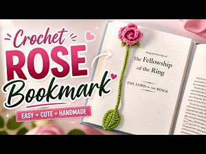How to Crochet a Rose Bookmark | Easy Step-by-Step Tutorial | For Absolute Beginners🔰