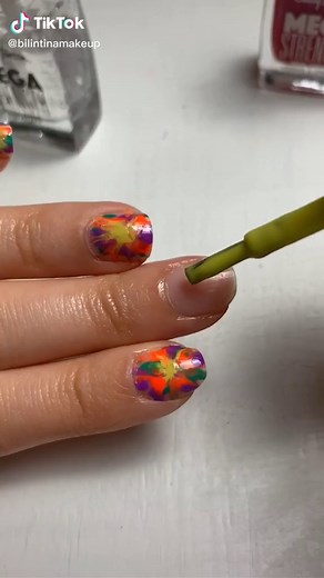 DIY Tie Dye Nail Art Tutorial at Home