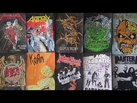 12 legendary metal band posters metallica,anthrax,megadeth,slayer,slipknot,pantera,limp bizkit etc