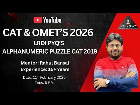 CAT 2019 Alphanumeric Puzzle (Slot 1) | LRDI PYQ Live | MBA VALLEY