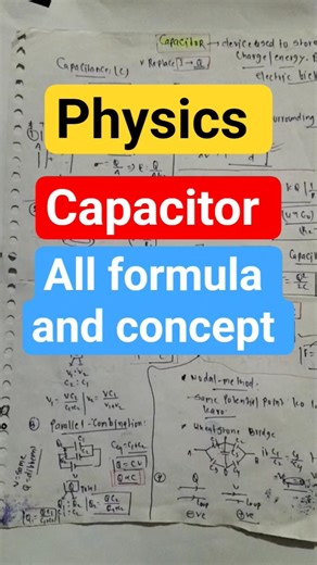 JEE Physics Capacitor – All Formulas & Concepts | One Shot Revision | JEE 2026/2027 | #jee #iitjee