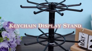 4 Pcs Keychain Display Stand 2 Tier Jewelry Rotating Holder Plastic Organizer Spinning Hanging Rack for Necklace Earring Bracelet for Vendors Malls Dressing Table Counter