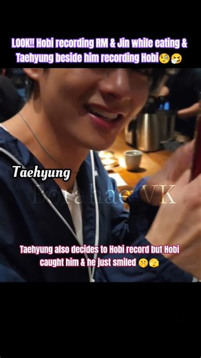 OMG!! so Taehyung also recoding Hobi secretly but caught 🫣🤫🤧#v