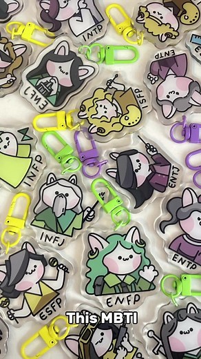 Design Your Own MBTI Keychain | Customizable Cat Version