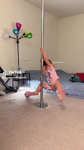 Amazing Toddler Pole Dancer Shows Quick Learning Skills