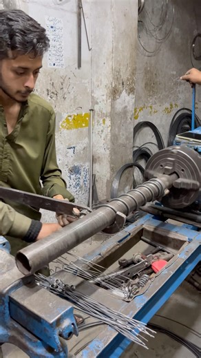 Old Craftsman Making a Ghota Machine Spring on a Lathe | Traditional Engineering Skills #shortsvideo