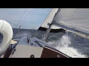 Cape Dory 22 beating to windward.