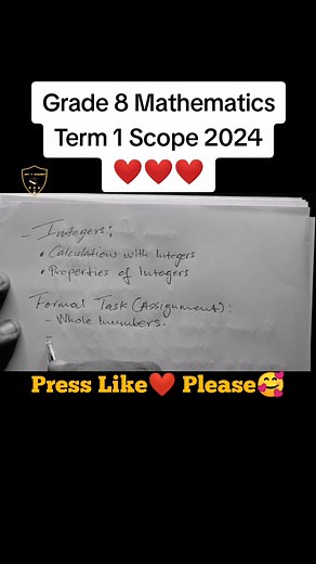 Grade 8 Mathematics: Term 1 Scope 2024❤️👨‍🎓