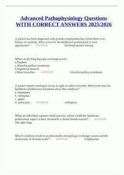 Advanced Pathophysiology Questions WITH CORRECT ANSWERS 2025/2026