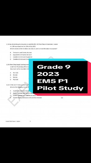 Grade 9 EMS 2023 Pilot Study Test