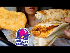 ASMR EATING TACO BELL CAR MUKBANG CRUNCHWRAP & CHEESY Toasted BURRITO NO TALKING REAL TWILIGHT SHOW
