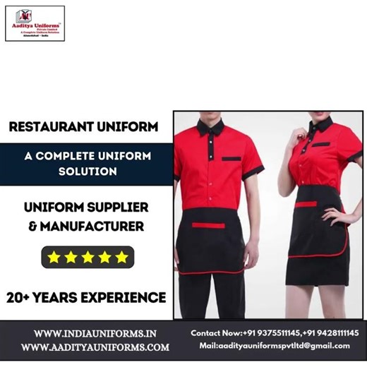 Restaurant Uniform Available At Aaditya Uniforms