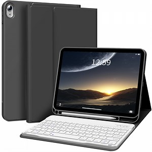 Aoub Keyboard Case for iPad 11th/10th Generation 11 inch/10.9 inch (2025/2022) A16 with Pencil Holder, Magnetic Detachable Wireless Bluetooth Folio Stand Rechargeable Keyboard Cover, Black