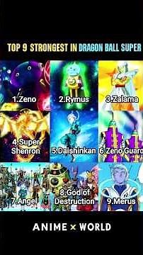 Top 9 Strongest Characters in Dragon Ball Super 🔥 | Zeno to Merus Power Levels #AnimeXWorld #shorts