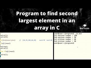 Program to find Second Largest element in an array in C |Tamil