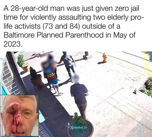 Make it make sense… Patrick Brice BEAT two elderly pro-life advocates (one is permanently injured) outside a Baltimore Planned Parenthood. He got ZERO jail time and will only serve one year of home detention… that’s not justice. That’s criminal. @greg.price11 | The Typical Liberal