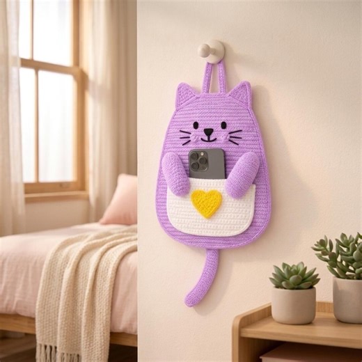 Crochet Cat Couch Caddy Pattern, Sofa Armrest Organizer PDF (digital Download) - Etsy