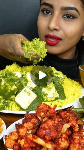 Ashifa ASMR | Food ASMR Eating Mukbang on Instagram: "Ashifa ASMR Eating spicy Vegetarian Indian Food Eating ❤️❤️ - Spicy Fenugreek ghee pulao 🍚 , Masala Gobi 🥟, Rajma chawal, Chilli Gobi 🌶️, Carrot Fry 🌶️, Palak Paneer, Beans Masala 🪄, Masala Potato 🍘, Spicy Baingan bhuna masala, Rice, Papad 🎃 ASMR eating Mukbang Sounds Show Video with Eating Sounds . . #bengaliculture #mukbangasmr #mukbangvideos #mukbangers #asmreatingsounds #eatingsound #pulao #mukbangs #bengalicuisine #eatingvideo #ea