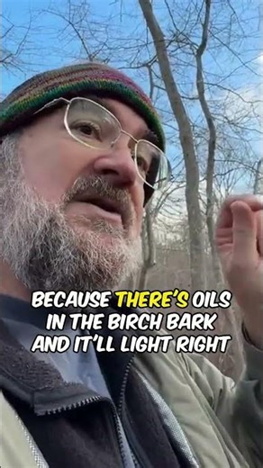 Emergency Fire Starter Tip: Birch Bark #shorts