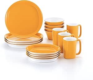 Rachael Ray Round & Square 16 Piece Dinnerware Set