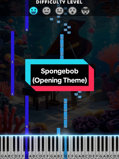 Spongebob - Opening Theme Easy Piano Tutorial