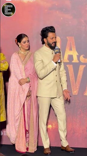Riteish Deshmukh & wife Genelia share an emotional moment at the trailer launch of Raja Shivaji