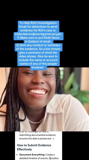 I’ve gotten messages asking how to help & where to send. Tysm ! Again the email for the group of detectives is cidevidence@Montgomeryal.gov It’s always best they have too much then not enough. Thankfully we are very optimistic w/ getting justice for Rizi. #justiceforrizi #rizi #cyberbullyingawareness #suicideprevention #riprizi